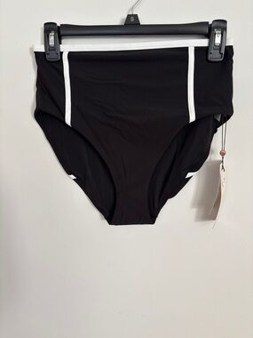 Alia Black High-Rise Tipping Bikini Bottom